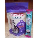 Snacky Crunch Hairball Control (Tüy Yumağı) Tavuk Etli Kedi Ödülü 60 Gr+10 Adet 15 Gram Tavuklu Kedi Ödül Krema - 1 paket