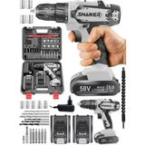 Snaiker 5.0 - 5.4 Ah Alman 58 V 5 Ah Cooper Darbeli Çift Metal Şanzuman Bakır Sargili Şarjlı Çift Akülü Vidalama