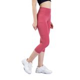 Snc Kadın Yüksek Bel Kapri Yoga Tayt, Polyester Spandeks, Toparlayıcı Özellikli, Cepli, Siyah, Spor ve Günlük Kullanım