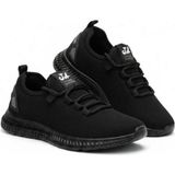Sneaker Spor Ayakkabısı Konforlu Hava Alan Esnek Kaliteli Bağcıklı Ortapedik KULLANIŞLI018 - 00-Siyah