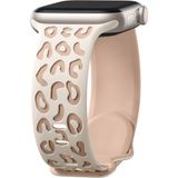 Sneezy Apple Watch İle Uyumlu 38 40 41mm Leopar Desenli Yumuşak Silikon Kordon Seri 2 3 4 5 6 Se 7 8 9 10 42mm Bej
