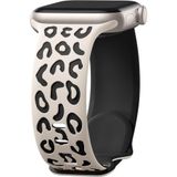 Sneezy Apple Watch İle Uyumlu 38 40 41mm Leopar Desenli Yumuşak Silikon Kordon Seri 2 3 4 5 6 Se 7 8 9 10 42mm Starlight