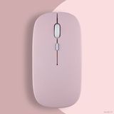Sneezy Huawei Tablet Şarj Edilebilir Sessiz Mouse Bluetooth + 2.4Hz Wifi Kablosuz Mouse Fare - Pembe