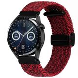 Sneezy Huawei Watch Gt 2 Elegant-Classic 42Mm Uyumlu 20Mm Fiberlink Manyetik Tokalı Örgü Kordon Kırmızı Koyu
