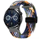 Sneezy Huawei Watch Gt 3 Elegant Active 42Mm Uyumlu 20Mm Fiberlink Manyetik Tokalı Kumaş Örgü Kordon Siyah - Turuncu