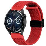 Sneezy Huawei Watch Gt 3 Pro 43Mm İle Uyumlu 20Mm Fiberlink Manyetik Tokalı Kumaş Örgü Kordon Kırmızı