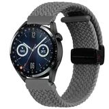 Sneezy Huawei Watch Gt 3 Pro 43Mm İle Uyumlu 20Mm Fiberlink Manyetik Tokalı Kumaş Örgü Kordon Koyu Gri