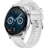 Sneezy Huawei Watch Gt3 46Mm Gt2 46Mm İle Uyumlu Spor Silikon Metal Tokalı Soft Saat Kordonu Beyaz