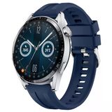 Sneezy Huawei Watch Gt3 46Mm Gt2 46Mm İle Uyumlu Spor Silikon Metal Tokalı Soft Saat Kordonu Lacivert
