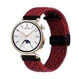 Sneezy Huawei Watch Gt4 41Mm İle Uyumlu 18Mm Fiberlink Manyetik Tokalı Örgü Kordon Kırmızı Koyu