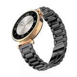 Sneezy Huawei Watch Gt4 41Mm İle Uyumlu 18Mm Ironweft Döküm Çelik Metal Kordon Siyah