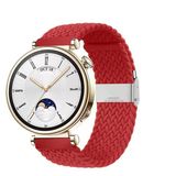 Sneezy Huawei Watch Gt4 41Mm İle Uyumlu 18Mm Metal Klips Solo Fiberlink Örgü Kordon Kırmızı