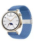 Sneezy Huawei Watch Gt4 41Mm İle Uyumlu 18Mm Metal Klips Solo Fiberlink Örgü Kordon Mavi Açık