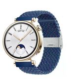 Sneezy Huawei Watch Gt4 41Mm İle Uyumlu 18Mm Metal Klips Solo Fiberlink Örgü Kordon Mavi Gökkuşağı