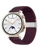Sneezy Huawei Watch Gt4 41Mm İle Uyumlu 18Mm Metal Klips Solo Fiberlink Örgü Kordon Mürdüm
