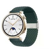 Sneezy Huawei Watch Gt4 41Mm İle Uyumlu 18Mm Metal Klips Solo Fiberlink Örgü Kordon Petrol