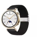 Sneezy Huawei Watch Gt4 41Mm İle Uyumlu 18Mm Metal Klips Solo Fiberlink Örgü Kordon Siyah