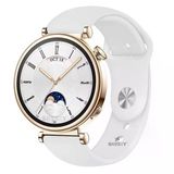 Sneezy Huawei Watch Gt4 41Mm İle Uyumlu 18Mm Purelux Soft Silikon Kordon Beyaz