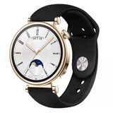 Sneezy Huawei Watch Gt4 41Mm İle Uyumlu 18Mm Purelux Soft Silikon Kordon Siyah