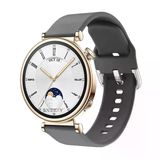 Sneezy Huawei Watch Gt4 41Mm İle Uyumlu 18Mm Purelux Soft Tokalı Silikon Kordon Koyu Gri