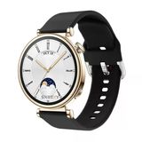 Sneezy Huawei Watch Gt4 41Mm İle Uyumlu 18Mm Purelux Soft Tokalı Silikon Kordon Siyah