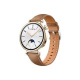 Sneezy Huawei Watch GT4 41mm İle Uyumlu Gümüş Metal Tokalı Deri Zarif Şık Kordon