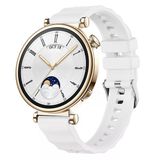 Sneezy Huawei Watch Gt4 41Mm İle Uyumlu Softflex Metal Tokalı Spor Silikon Akıllı Saat Kordonu Beyaz