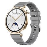 Sneezy Huawei Watch Gt4 41Mm İle Uyumlu Softflex Metal Tokalı Spor Silikon Akıllı Saat Kordonu Koyu Gri