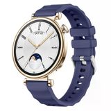 Sneezy Huawei Watch Gt4 41Mm İle Uyumlu Softflex Metal Tokalı Spor Silikon Akıllı Saat Kordonu Lacivert