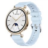 Sneezy Huawei Watch Gt4 41Mm İle Uyumlu Softflex Metal Tokalı Spor Silikon Akıllı Saat Kordonu Mavi
