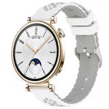 Sneezy Huawei Watch Gt4 41Mm Uyumlu Çiçek Desenli Yumuşak Silikon Kordon Şık Ve Nefes Alabilen Spor Kordon Gri