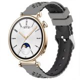 Sneezy Huawei Watch Gt4 41Mm Uyumlu Çiçek Desenli Yumuşak Silikon Kordon Şık Ve Nefes Alabilen Spor Kordon Koyu Gri