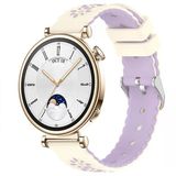Sneezy Huawei Watch Gt4 41Mm Uyumlu Çiçek Desenli Yumuşak Silikon Kordon Şık Ve Nefes Alabilen Spor Kordon Lila