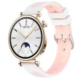 Sneezy Huawei Watch Gt4 41Mm Uyumlu Çiçek Desenli Yumuşak Silikon Kordon Şık Ve Nefes Alabilen Spor Kordon Pudra