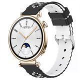 Sneezy Huawei Watch Gt4 41Mm Uyumlu Çiçek Desenli Yumuşak Silikon Kordon Şık Ve Nefes Alabilen Spor Kordon Siyah