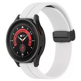 Sneezy Huawei Watch Gt4 46Mm İle Uyumlu 22Mm Coastal Magnet Tokalı Silikon Kordon Beyaz