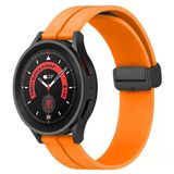 Sneezy Huawei Watch Gt4 46Mm İle Uyumlu 22Mm Coastal Magnet Tokalı Silikon Kordon Turuncu