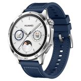Sneezy Huawei Watch Gt4 46mm İle Uyumlu 22mm Dikiş Desenli Dokuma Silikon Kordon Lacivert