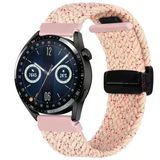 Sneezy Huawei Watch Gt4 46Mm İle Uyumlu 22Mm Fiberlink Manyetik Tokalı Kumaş Örgü Kordon Pudra