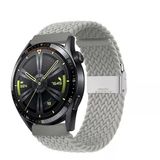 Sneezy Huawei Watch Gt4 46Mm İle Uyumlu 22Mm Metal Klips Solo Fiberlink Örgü Kordon Gri