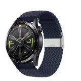 Sneezy Huawei Watch Gt4 46Mm İle Uyumlu 22Mm Metal Klips Solo Fiberlink Örgü Kordon Lacivert