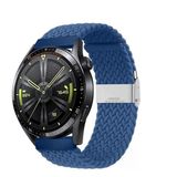 Sneezy Huawei Watch Gt4 46Mm İle Uyumlu 22Mm Metal Klips Solo Fiberlink Örgü Kordon Mavi