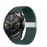 Sneezy Huawei Watch Gt4 46Mm İle Uyumlu 22Mm Metal Klips Solo Fiberlink Örgü Kordon Petrol