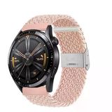 Sneezy Huawei Watch Gt4 46Mm İle Uyumlu 22Mm Metal Klips Solo Fiberlink Örgü Kordon Pudra