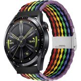 Sneezy Huawei Watch Gt4 46MM Ile Uyumlu 22MM Metal Klips Solo Fiberlink Örgü Kordon - Siyah - Çok Renkli