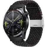 Sneezy Huawei Watch Gt4 46MM Ile Uyumlu 22MM Metal Klips Solo Fiberlink Örgü Kordon - Siyah - Renkli
