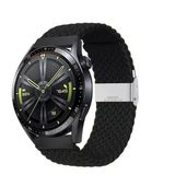 Sneezy Huawei Watch Gt4 46Mm İle Uyumlu 22Mm Metal Klips Solo Fiberlink Örgü Kordon Siyah