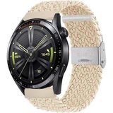 Sneezy Huawei Watch Gt4 46Mm İle Uyumlu 22Mm Metal Klips Solo Fiberlink Örgü Kordon Starlight