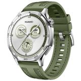 Sneezy Huawei Watch Gt4 46Mm İle Uyumlu Metal Tokalı Dikiş Detaylı Şık Dokuma Silikon Kordon Haki