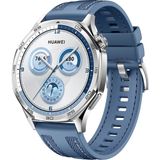 Sneezy Huawei Watch Gt4 46Mm İle Uyumlu Metal Tokalı Dikiş Detaylı Şık Dokuma Silikon Kordon Mavi